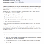 Interpersonal Parenting Tips Worksheet Example Free PDF Download DBT