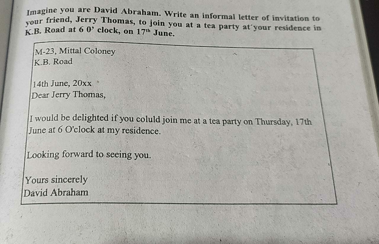 Invitation Card Format Class 12 Hot Sex Picture