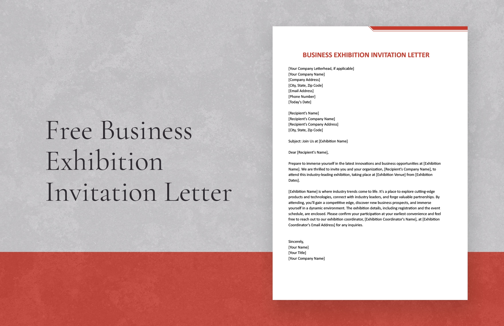 Invitation Exhibition Letter In Word Google Docs Download Template
