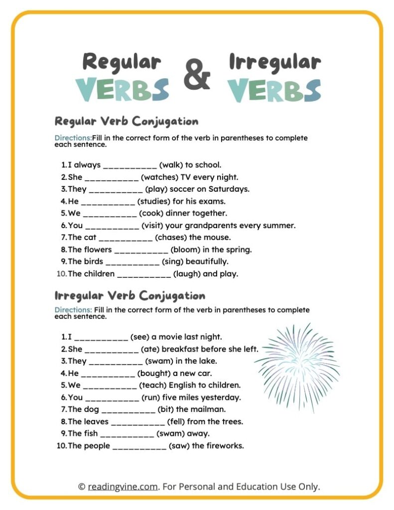 Irregular Past Tense Verbs Worksheets ReadingVine Worksheets Library