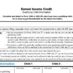 IRS Form 1040 Schedule EIC 2022 Earned Income Credit Worksheets