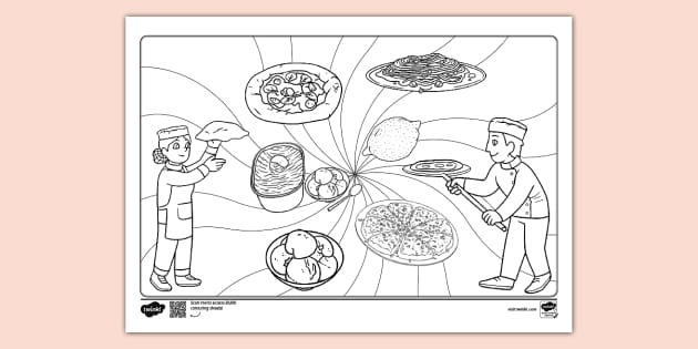 Italian Food Colouring Worksheet teacher Made Twinkl
