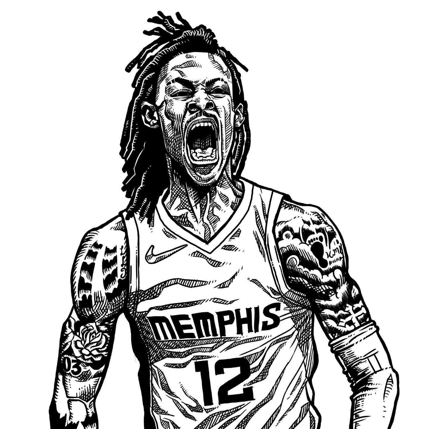 Ja Morant Coloring Pages Coloring Home