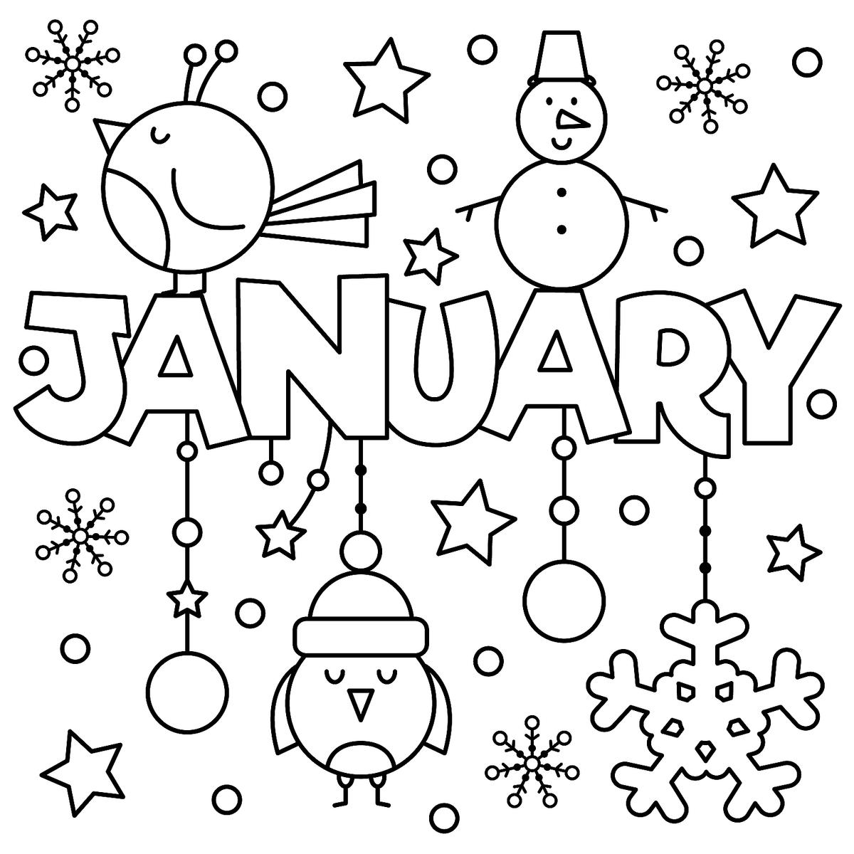 January Coloring Pages