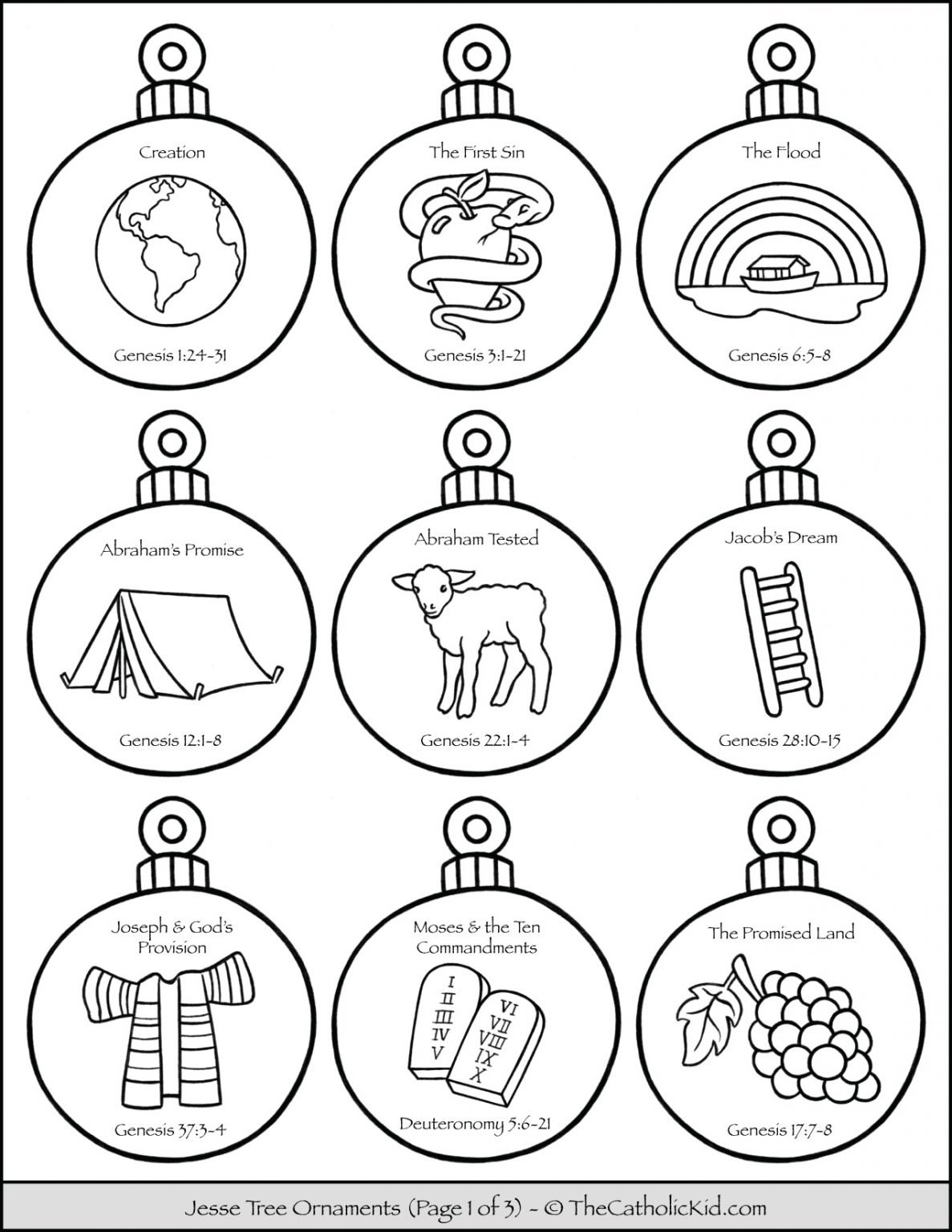 Jesse Tree Ornaments Download Pack TheCatholicKid