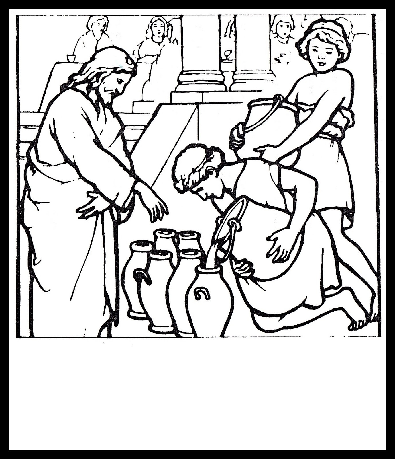 Jesus Turns Water Into Wine Coloring Pages Coloring Home