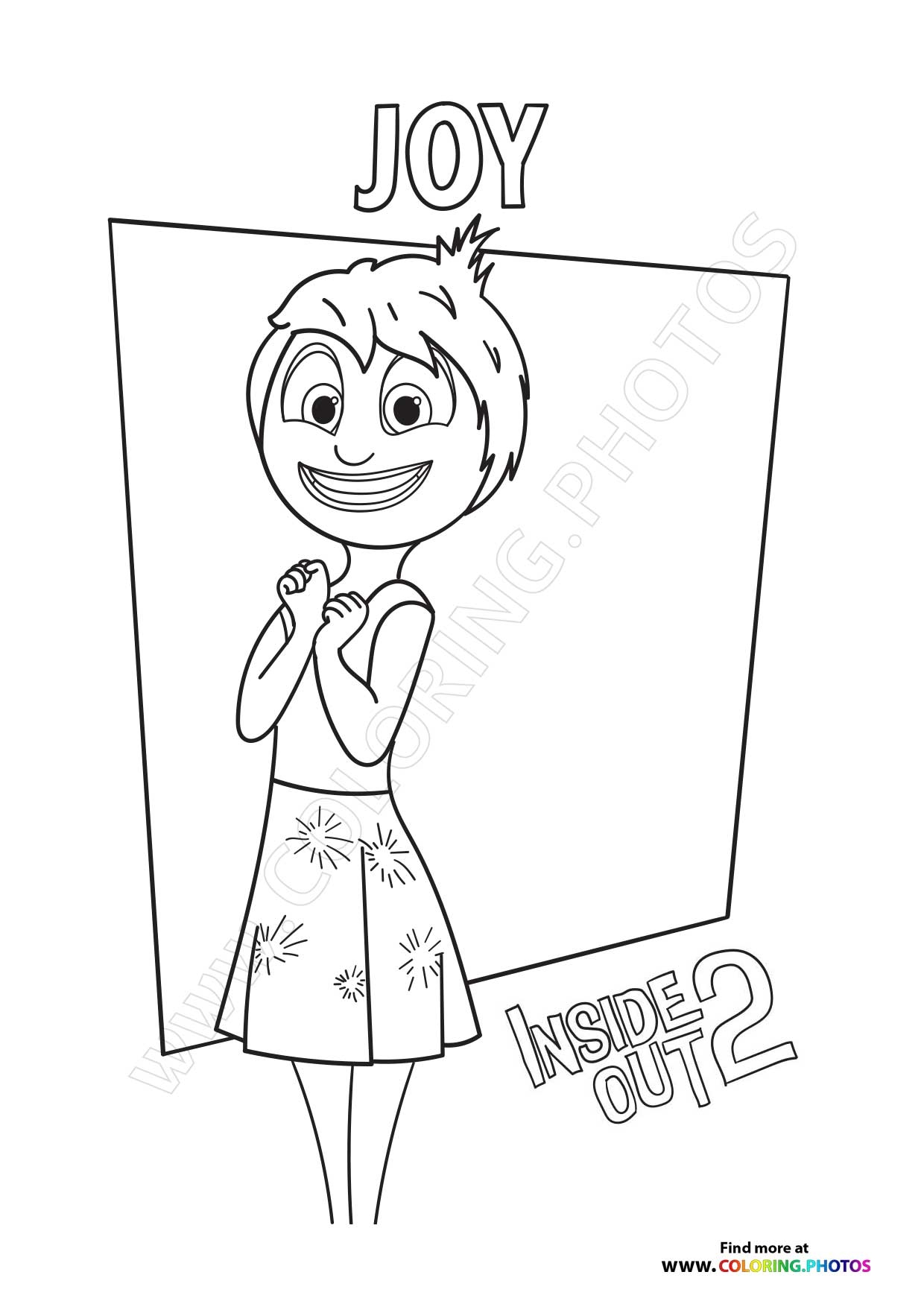 Joy Inside Out 2 Coloring Pages For Kids