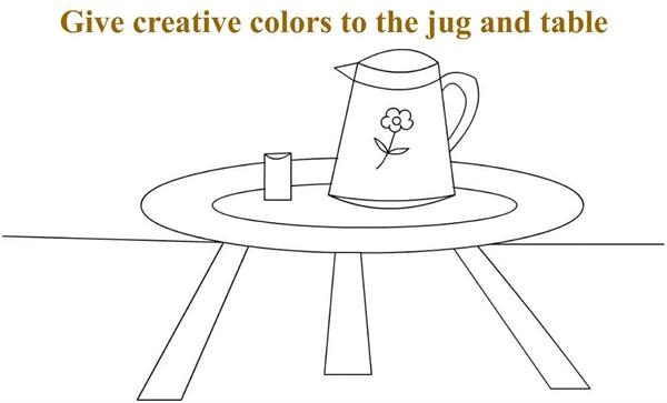 Jug On A Table Coloring Printable Page