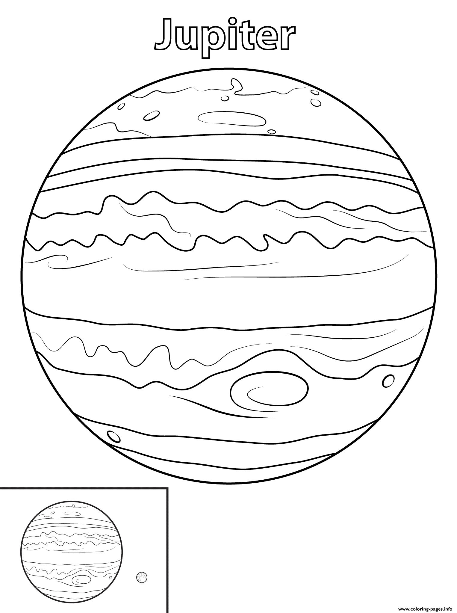 Jupiter Planet Coloring Page Printable