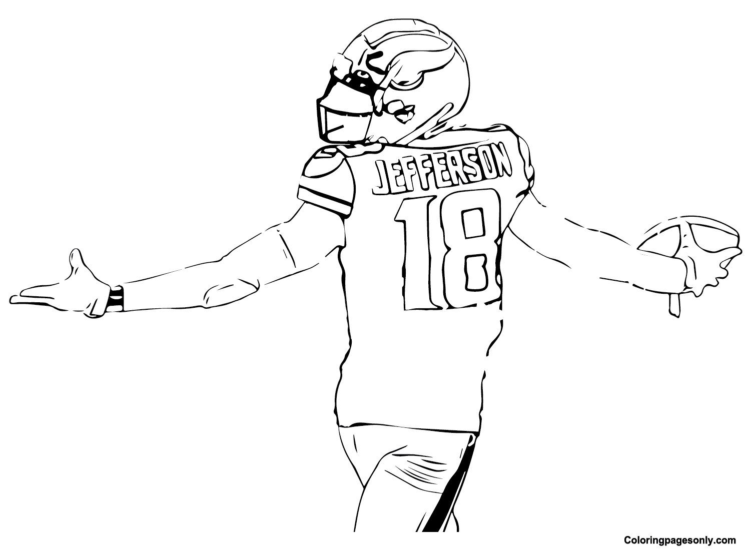 Justin Jefferson Printable Coloring Page Jefferson Coloring Page Page 