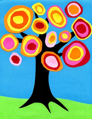 Kandinsky Tree Collage Art Projects For Kids