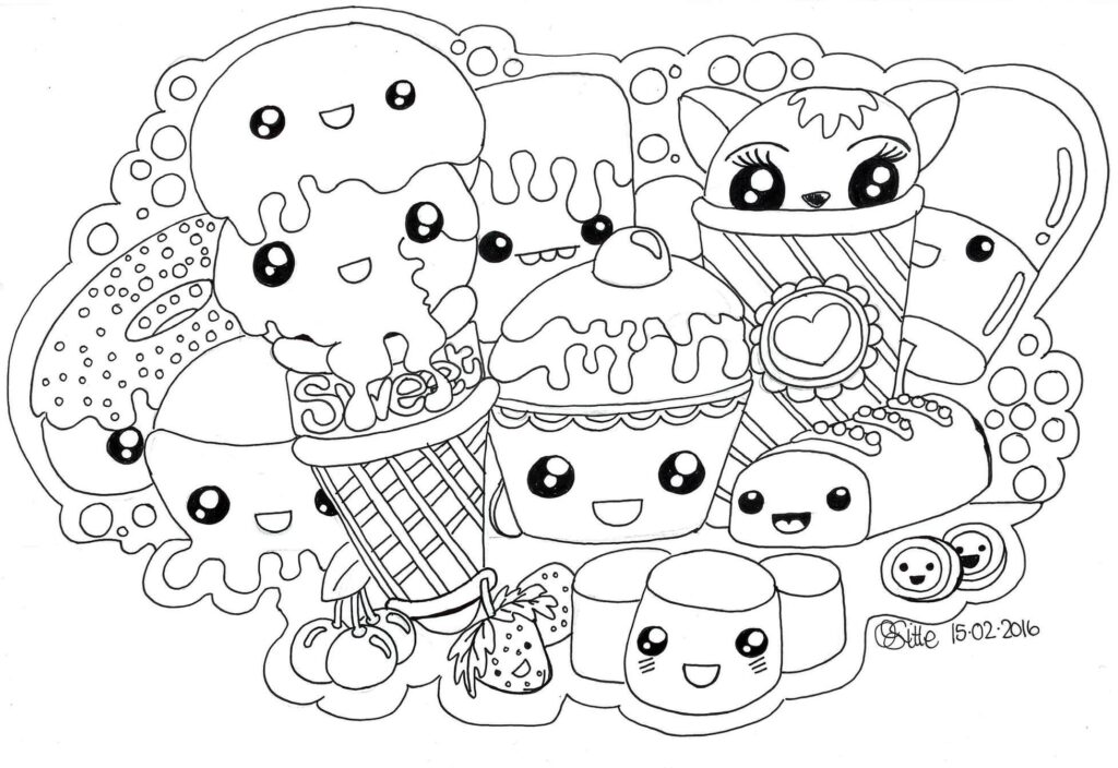 Kawaii Coloring Pages Printable Coloring Pages FREE