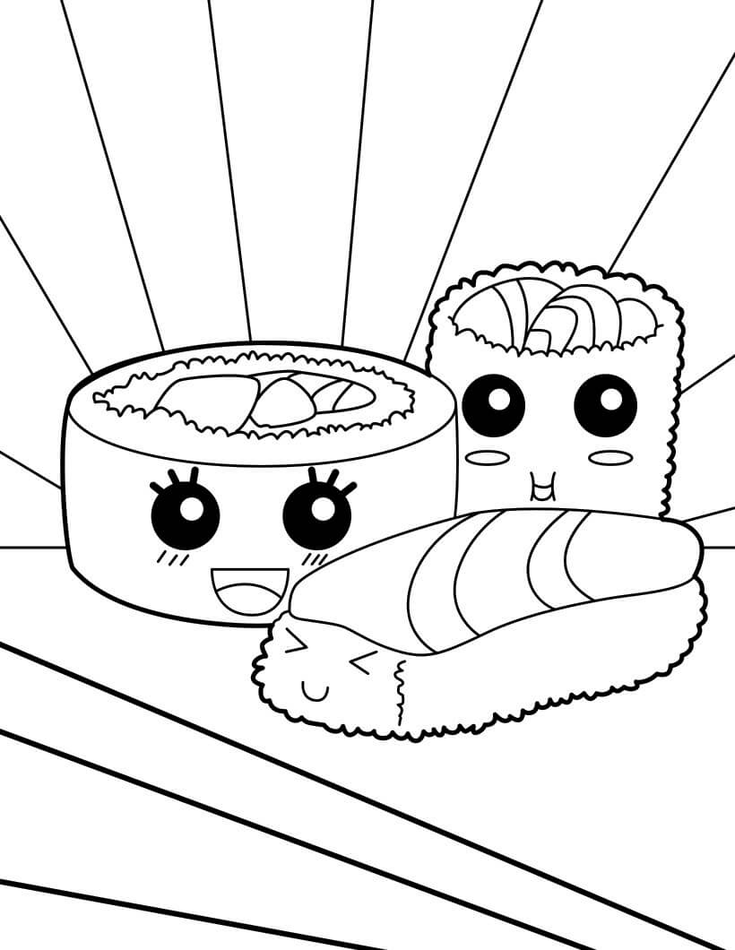 food coloring pages kawaii