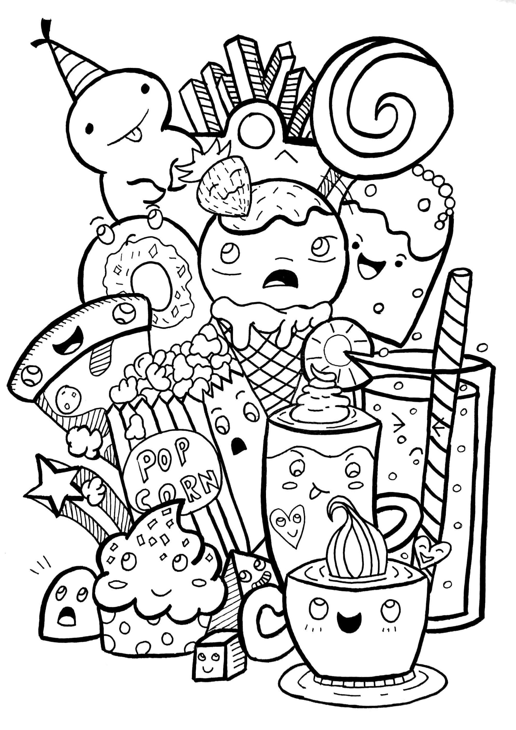 Kawaii Coloring Pages Printable Doodle Coloring Doodle Images Free 