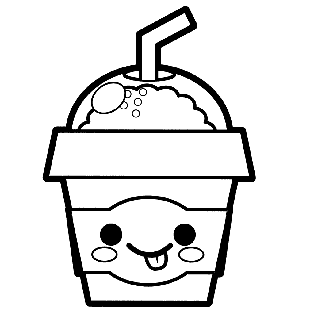 Kawaii Food And Drink Coloring Page Coloring Page Coloring Home