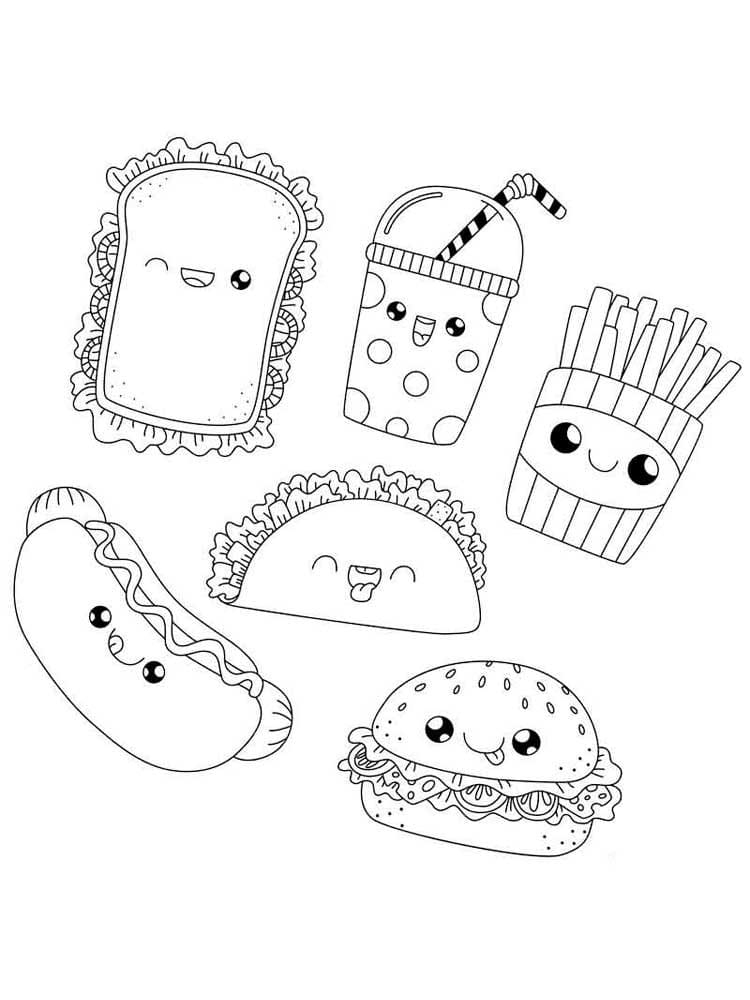 Kawaii Food Coloring Pages Coloring Pages Vrogue co