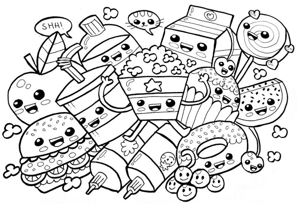 Kawaii Food Coloring Pages Dessin Kawaii Imprimer Coloriage Kawaii 