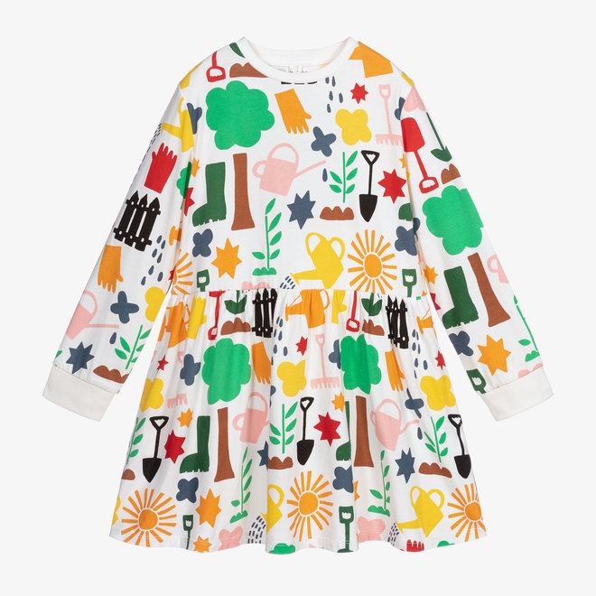 KID GIRL GARDENING PRINT LS DRESS Moda Kids