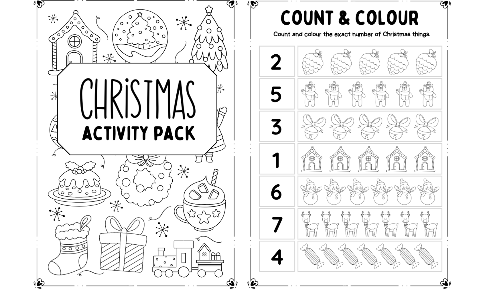 christmas tree activity for kids printable