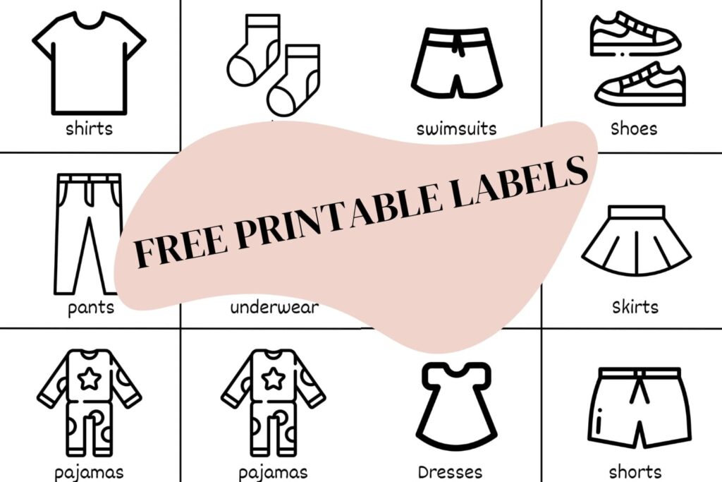Kids Clothing Drawer Visual Labels Golden Gluegun Worksheets Library