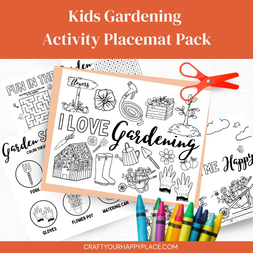 Kids Gardening Activity Placemat Pack Craft Your Happy Home Shop
