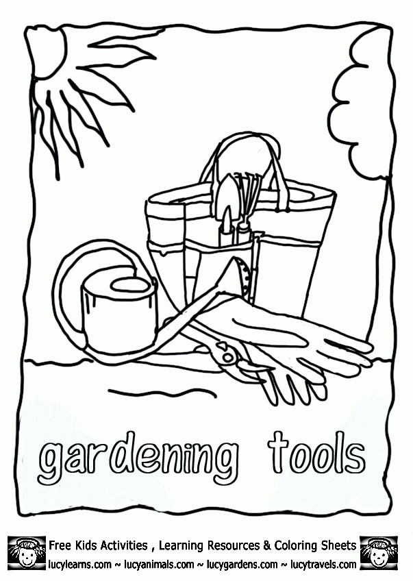 Kids Gardening Coloring Pages Coloring Home