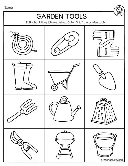 Kids Gardening Tools Matching Activity Sheet Vrogue co