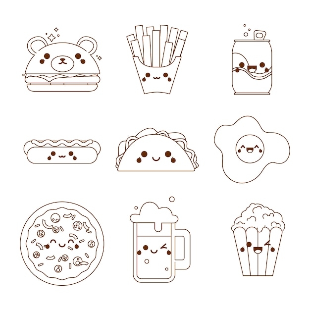 Kids Printable Coloring Pages Food