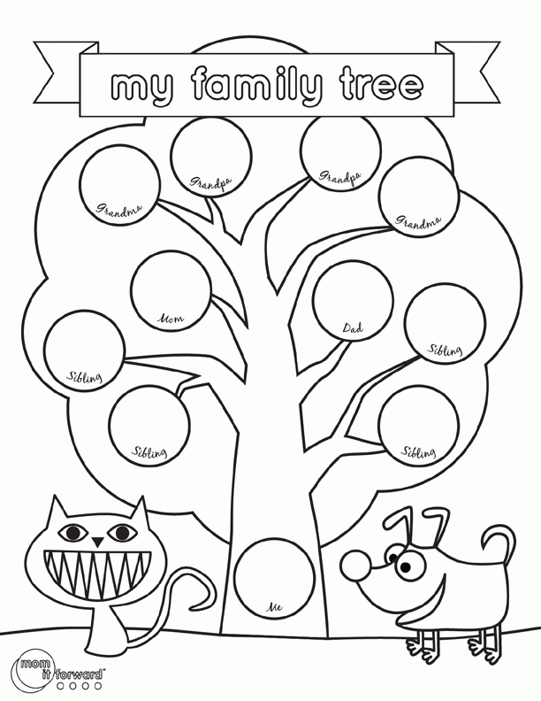 Kids Printable Family Tree Coloring Home