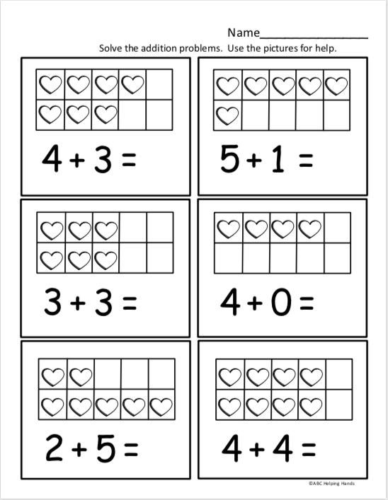 kinder math worksheets