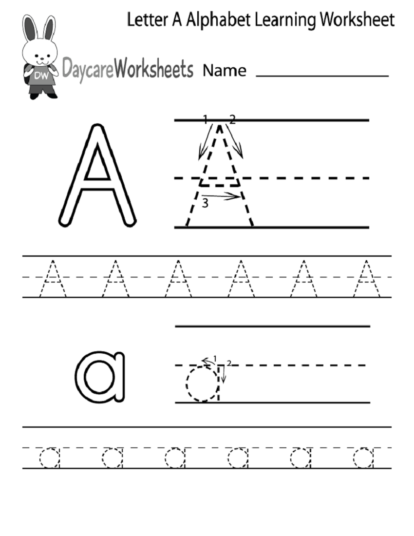 Kindergarten Learning Alphabet Worksheets