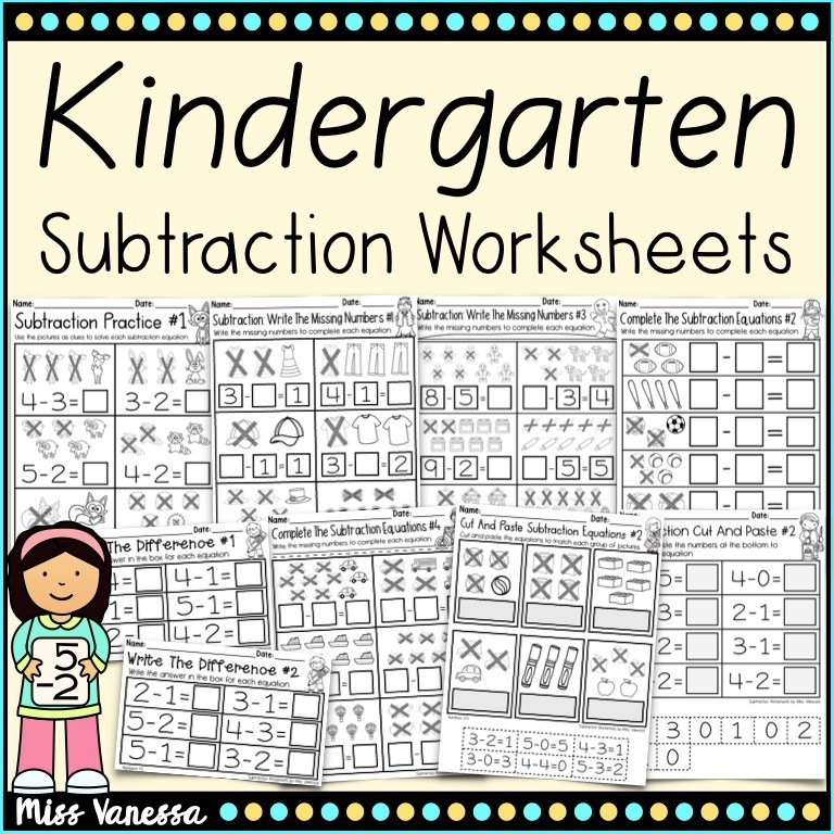 kindergarten subtraction worksheets