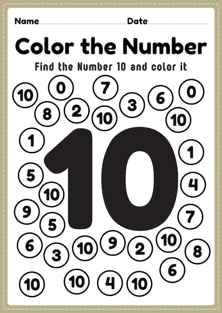 number worksheet for kg