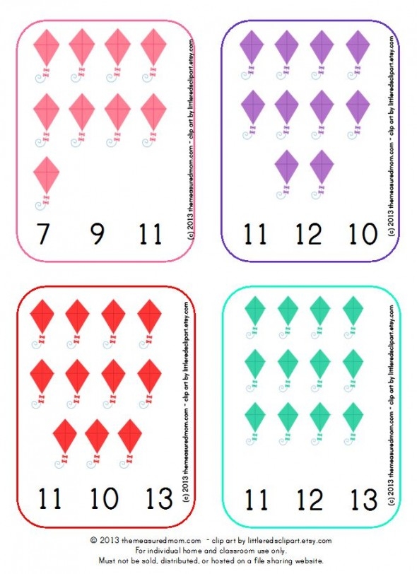 Kite Printable Count Clip Cards 1 20 The Measured Mom