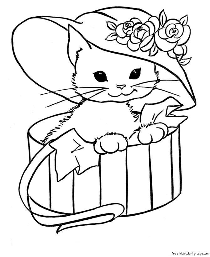 Kitty Cat Free Printable Coloring Pages Animals Free Printable