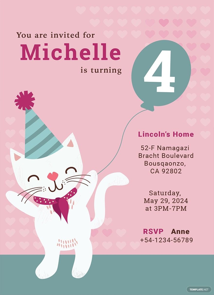 Kitty Party Invitation Template In InDesign Illustrator Word Pages 