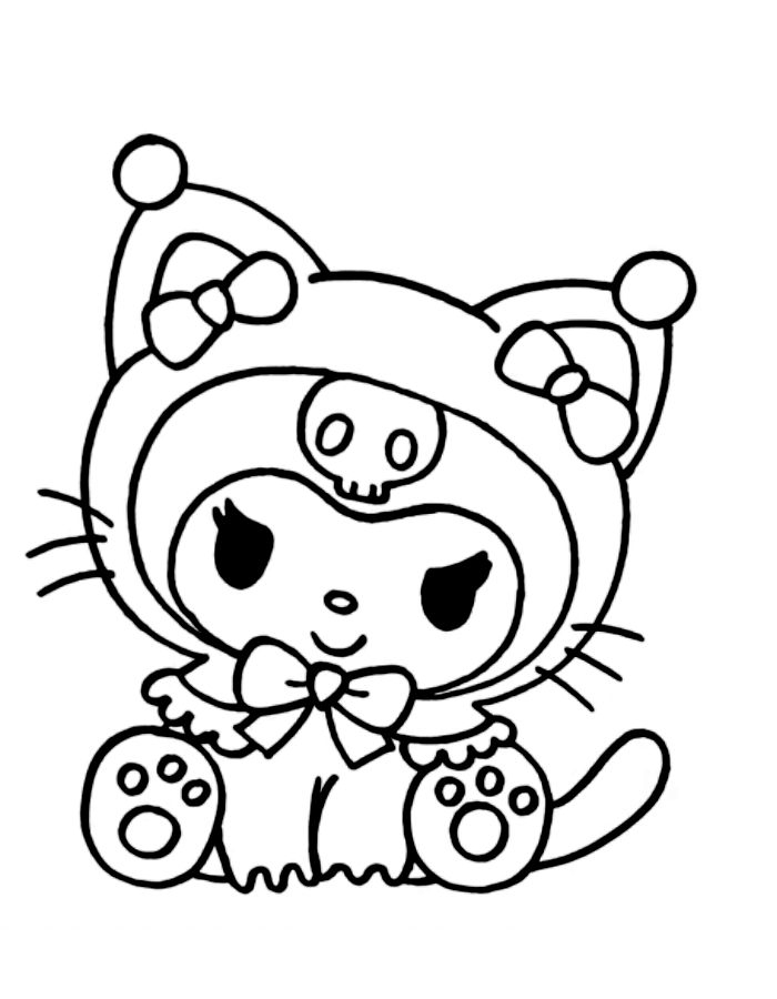 Kuromi Coloring Pages Free Printable PDF 