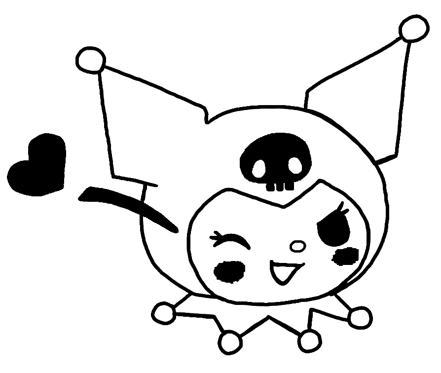 Kuromi Cupid Coloring Page Free Printable Coloring Pages