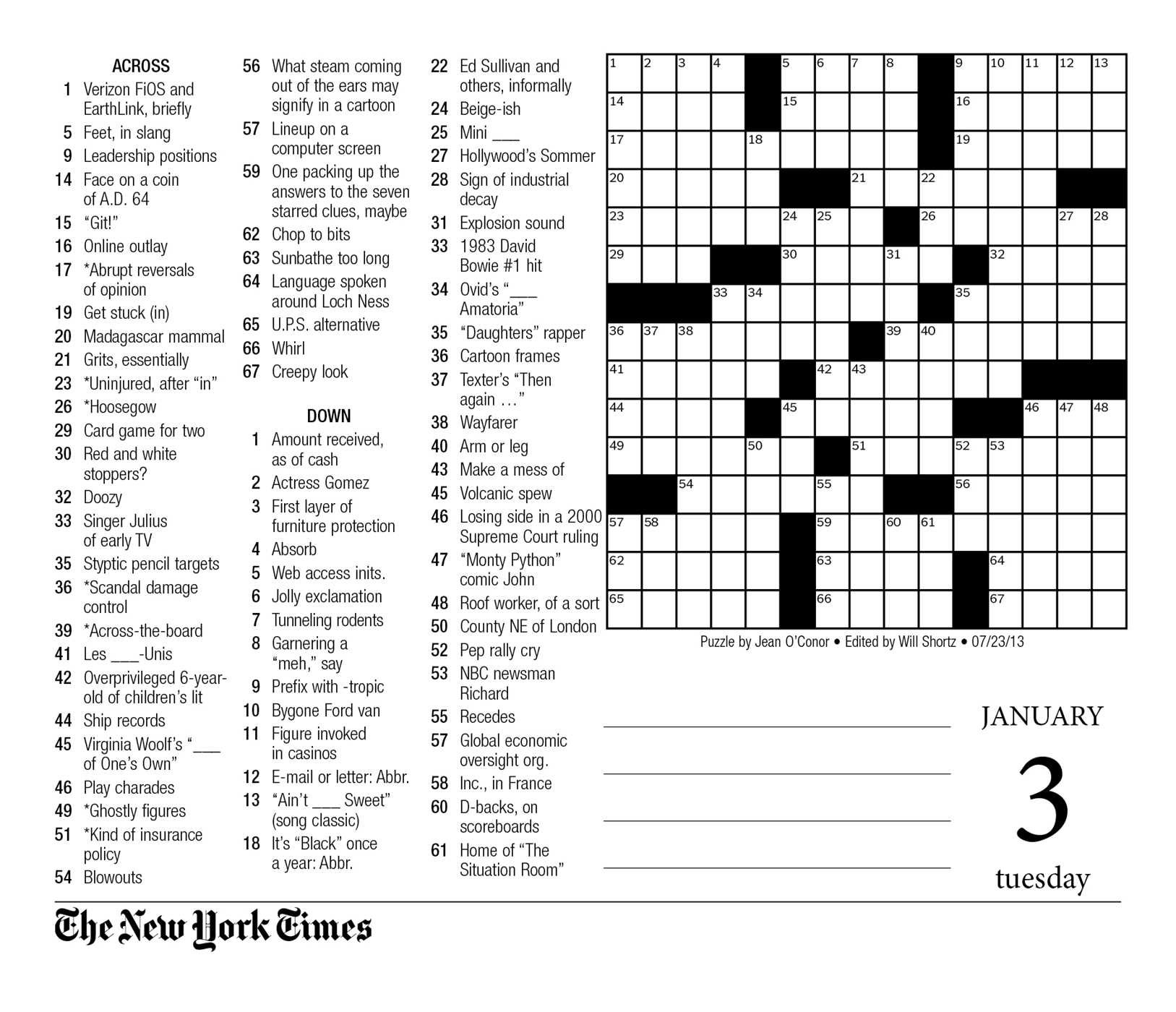 printable crossword puzzles la times