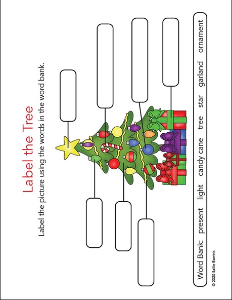 christmas tree worksheet for kids