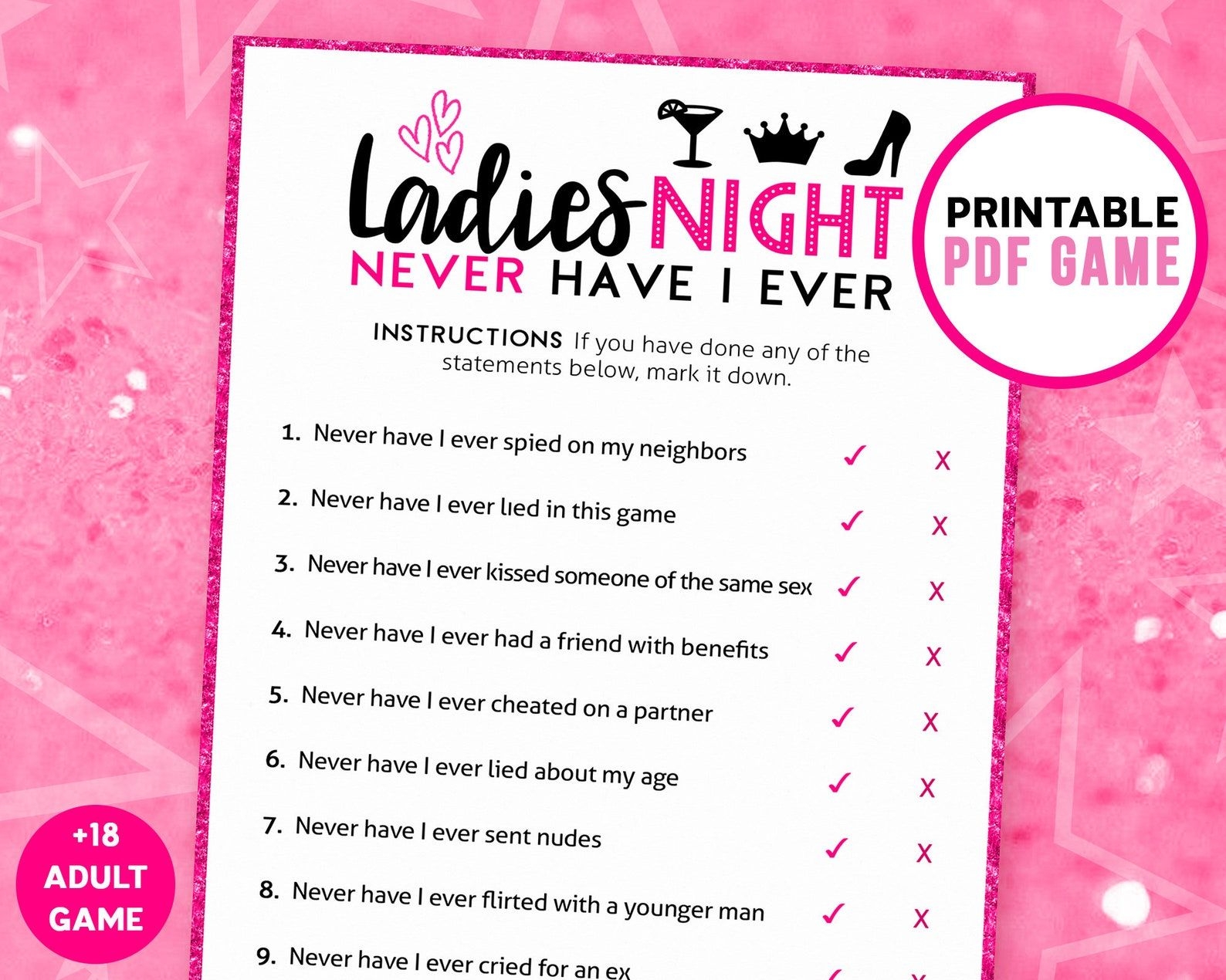 Ladies Night Games Printable Printable Calendars AT A GLANCE