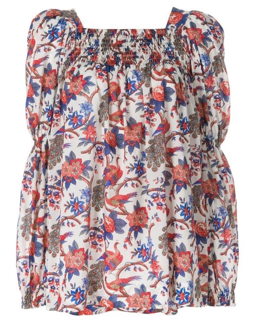 LaDoubleJ Cotton Garden Print Blouse Lyst