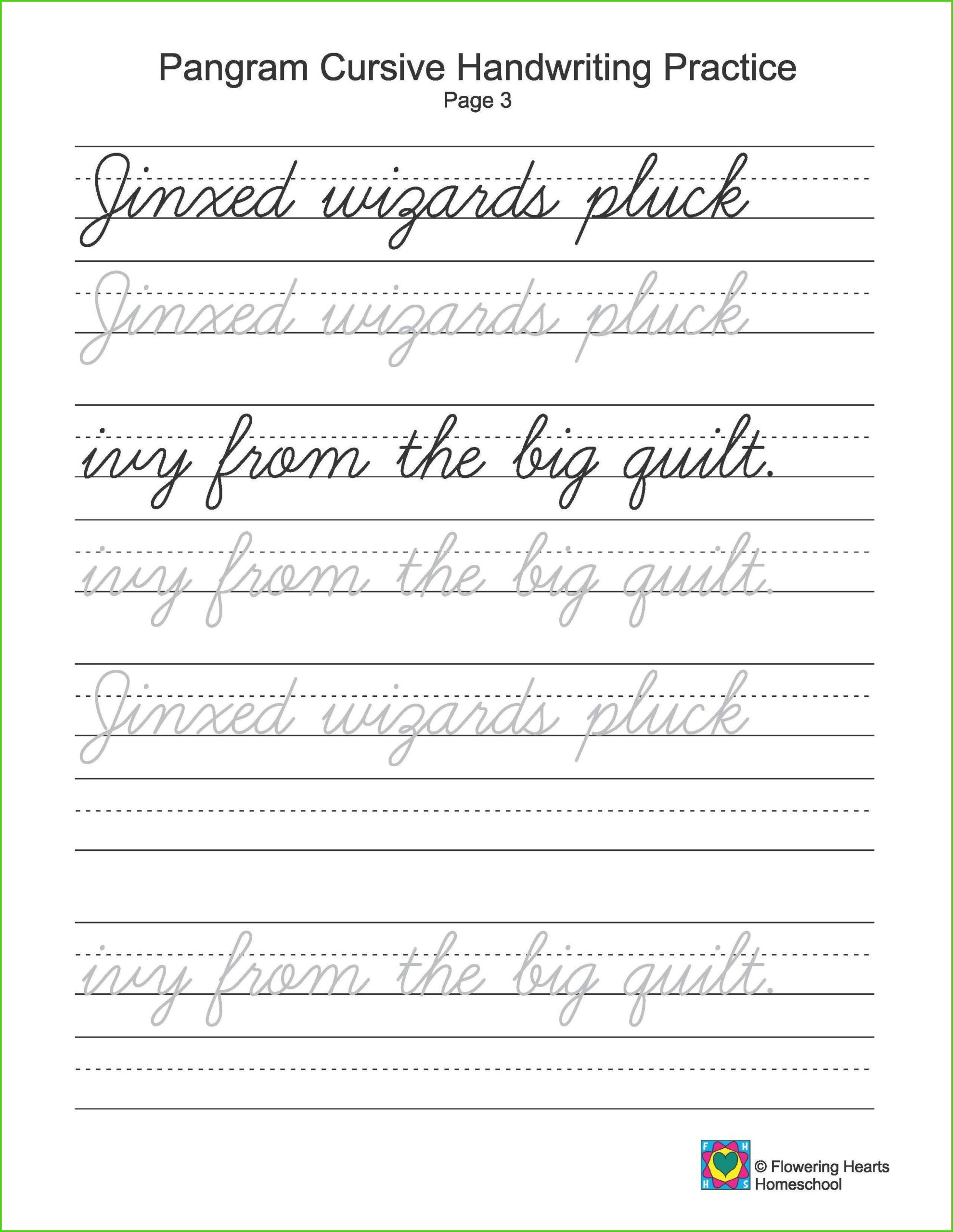 free cursive writing worksheets