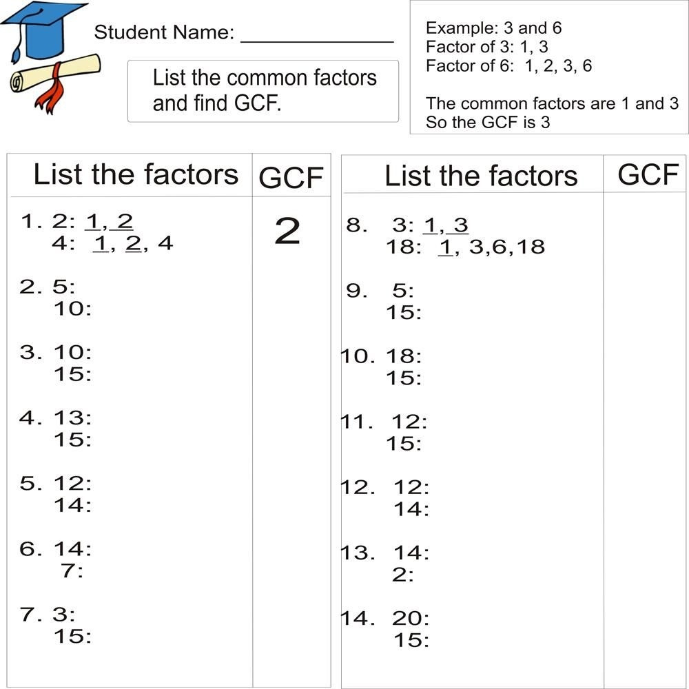 least common multiple worksheet