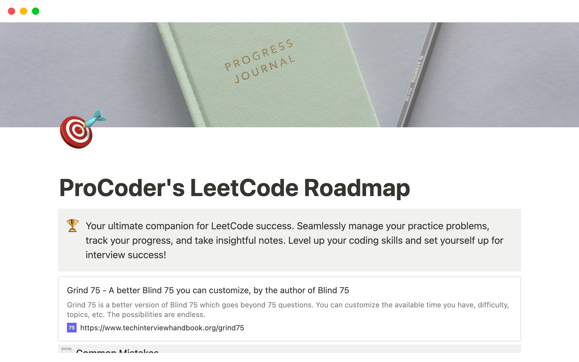 Leetcode Notion Template