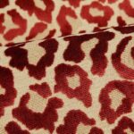 Leopard Print Upholstery Fabric In Raspberry Red Eclectic