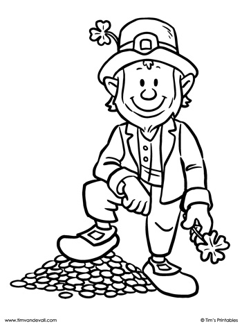Leprechaun Coloring Page 3 Tim 39 s Printables