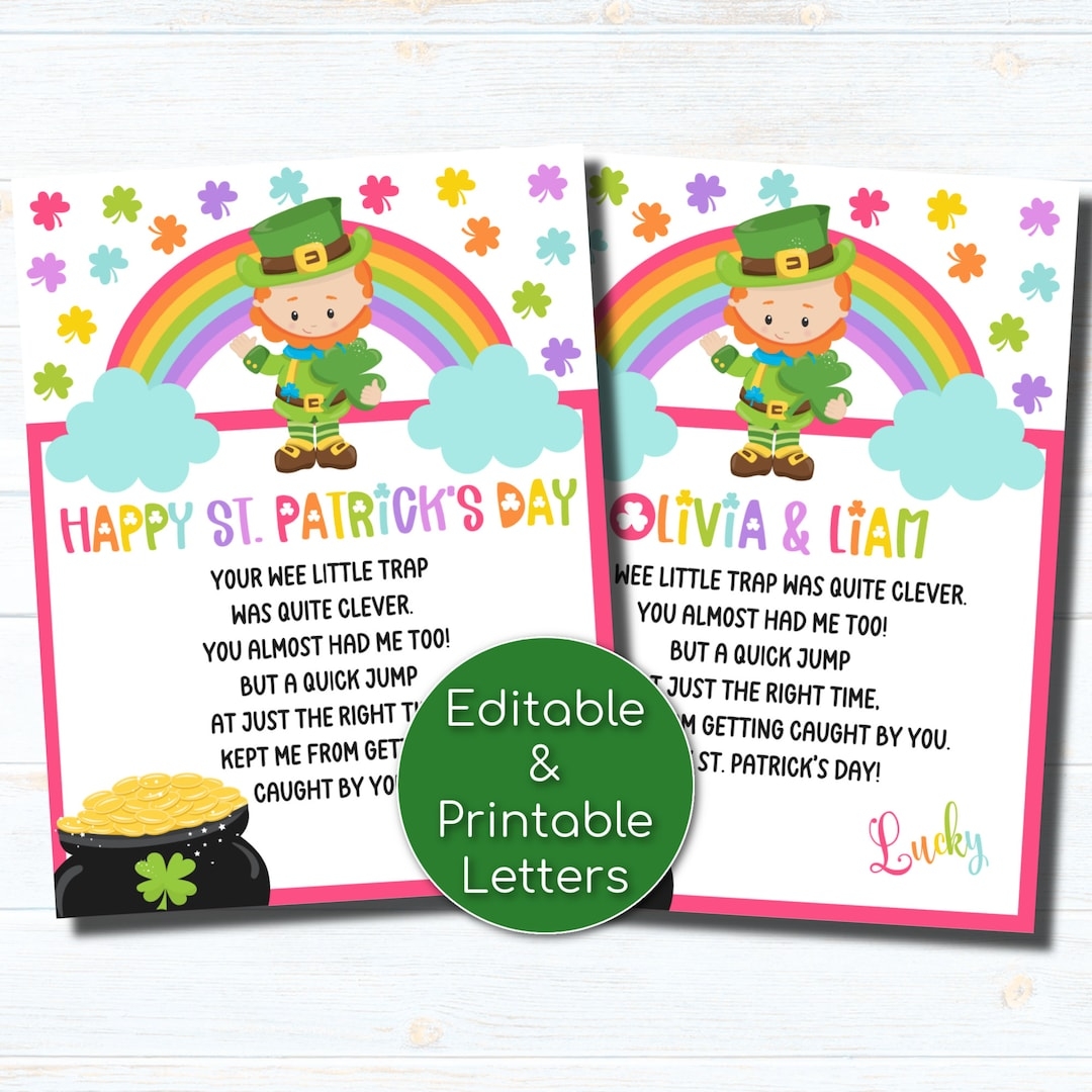 Leprechaun Letter To Child Printable Mom Wife Busy Life 