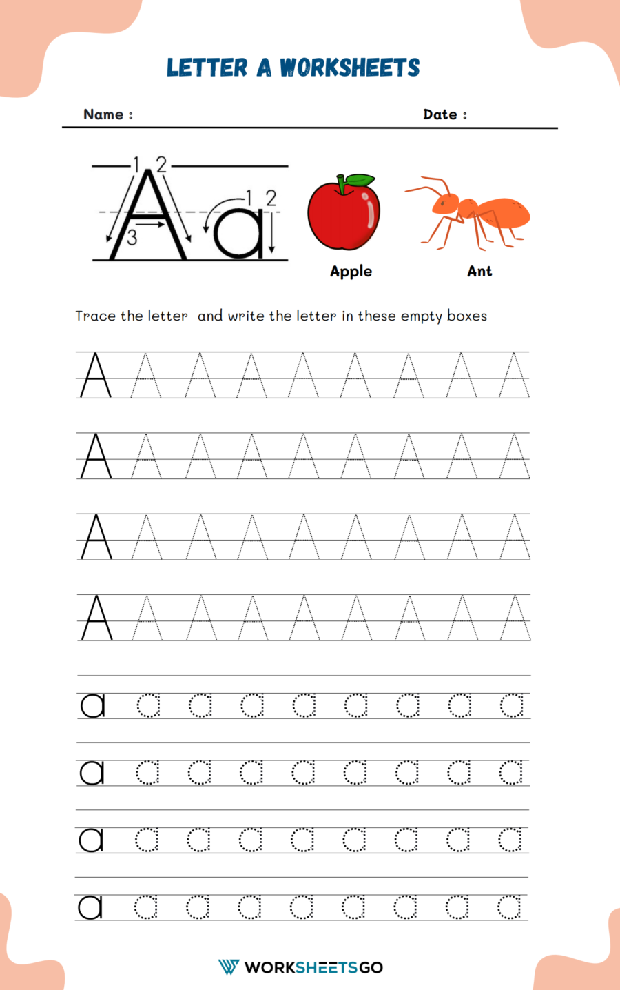 Letter A Worksheets WorksheetsGO