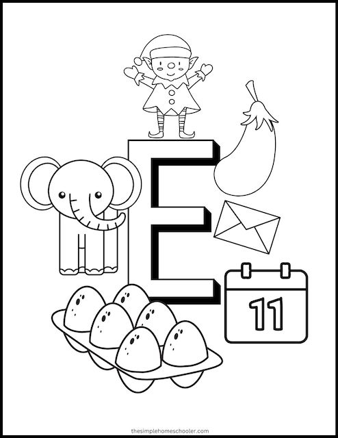 letter e worksheet